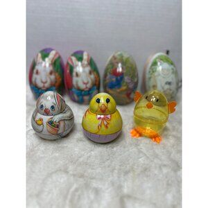 Vintage style Easter tins lot- Easter Chick, Bunny, German Rabbits, Mary Engelbr